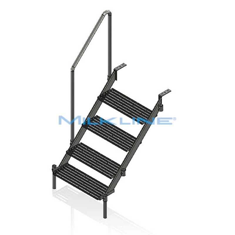 SCALETTA MET. CM.60 - 4 GRADINI C/CORRIMANO