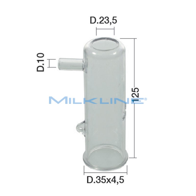 PL TEAT CUP SHELL FOR GOAT NZ BEND LINER 125X44X23.5