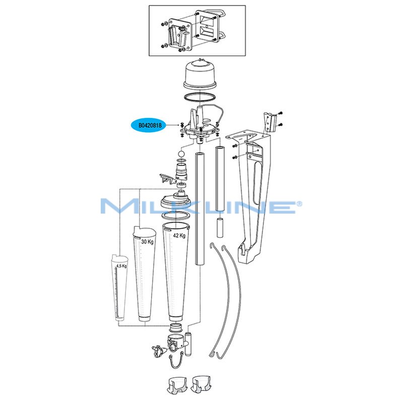 SET 4 SCREW FOR MILK METER BOWL WK