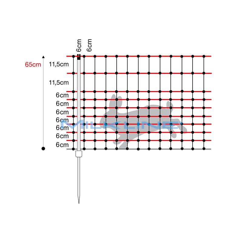 RETE X PICCOLI ANIMALI 65CM 1P 50MT
