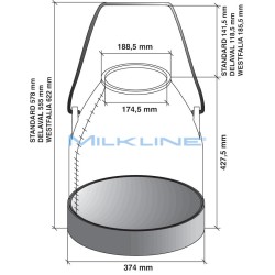 MILKING BUCKET TRAS 30 L AL BLUE TN