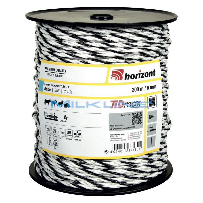 CORDA TURBOMAX BIANCO/NERO D6MM MT 200