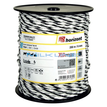 CORDA TURBOMAX BIANCO/NERO D6MM MT 200