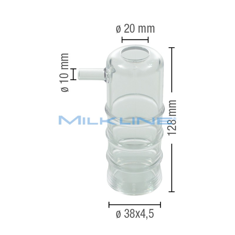 PLASTIC TEAT CUP SHELL FOR GOAT ML 38X4,5X128 D.20