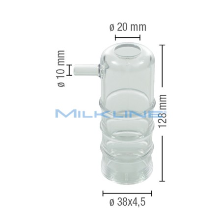 PLASTIC TEAT CUP SHELL FOR GOAT ML 38X4,5X128 D.20