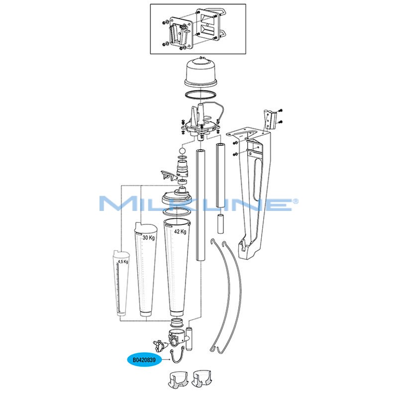 RUBBER COCK DISCHARGE FOR WK MILK METER