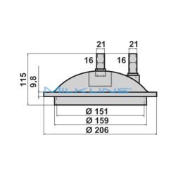 TRANSP. LID ML 2 INLET D.21 NAKED
