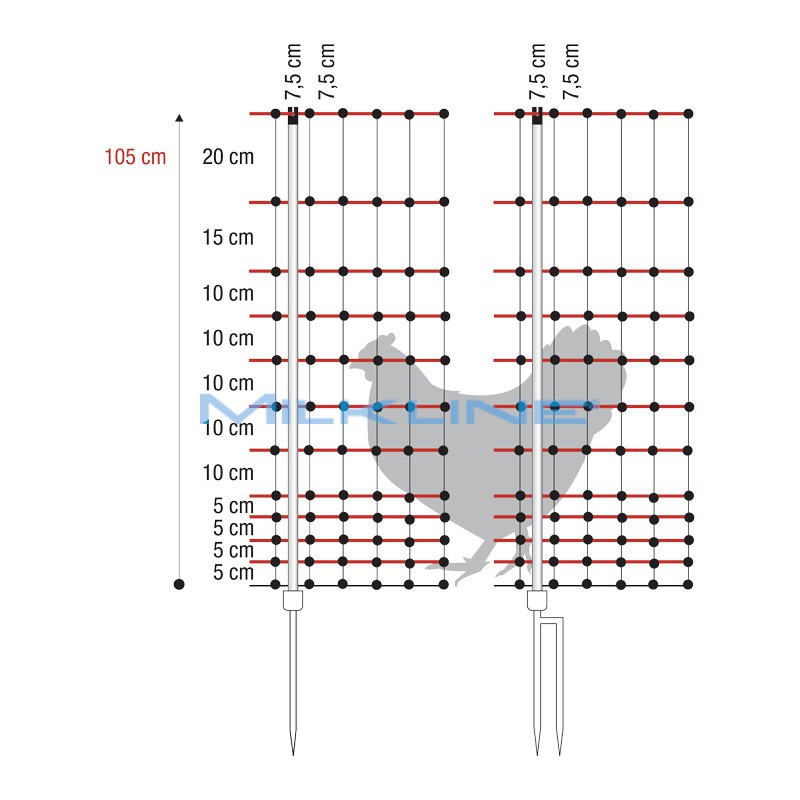 RETE POLLI S. POULTRY NET 105CM 2P 50MT
