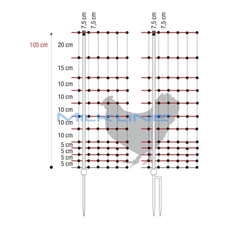 RETE POLLI S. POULTRY NET 105CM 2P 50MT