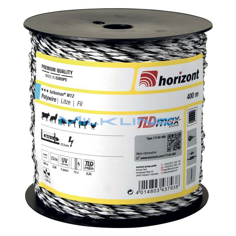 FILO TURBOMAX W12 TLD BIANCO/NERO MT400 - 12F