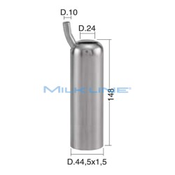 CANNELLO INOX TIPO DELAVAL/MIELE D.24