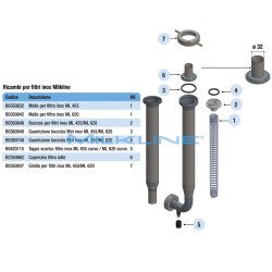 S/S MILK FILTER WITH ELBOW AND SPRING ML 455