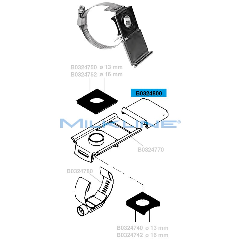 S/S PLATE FOR MILK COCK SH