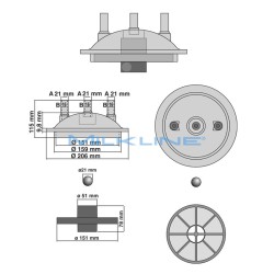 TRANSP. LID ML 3 INLET D.21 COMPL